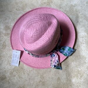 Kate Spade Pink Sun Hat with Floral Band